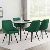 Artiss Dining Chairs Set of 4 Velvet Swivel Base Green - Close-Up Angle