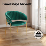 Artiss Dining Chairs Set of 2 Velvet Hollow Armchair Green - Top-Down View