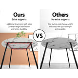 Artiss Dining Table Round Marble Effect 110CM - Rear View