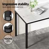 1 Artiss Dining Table and 4 Chairs Set Marble Effect - 45-Degree Angle