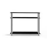 Artiss Console Table Tempered Glass Black - Top-Down View