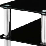 Artiss Console Table Tempered Glass Black - Rear View