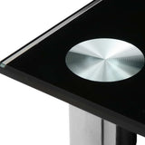 Artiss Console Table Tempered Glass Black - Close-Up Angle