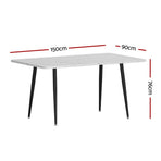 1.5M Artiss Dining Table Marble Effect, image 2