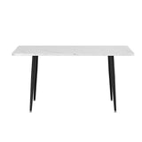 1.5M Artiss Dining Table Marble Effect - Side View