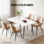 1.5M Artiss Dining Table Marble Effect, image 4