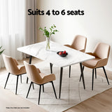 1.5M Artiss Dining Table Marble Effect - Top-Down View