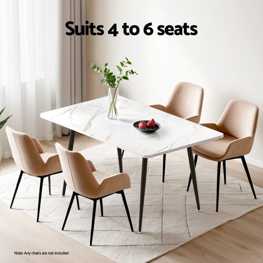 1.5M Artiss Dining Table Marble Effect, image 4