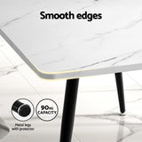 1.5M Artiss Dining Table Marble Effect - Rear View
