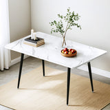 1.5M Artiss Dining Table Marble Effect - Close-Up Angle