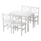 Artiss Dining Chairs and Table Dining Set 4 Cafe Chairs Set Of 5 4 Seater White - Close-Up Angle