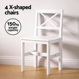 Artiss Dining Chairs and Table Dining Set 4 Cafe Chairs Set Of 5 4 Seater White - 45-Degree Angle