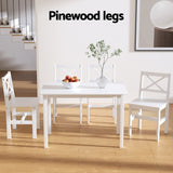 Artiss Dining Chairs and Table Dining Set 4 Cafe Chairs Set Of 5 4 Seater White - Rear View