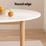 Artiss Dining Table Round White 108CM Diameter Demi - 45-Degree Angle