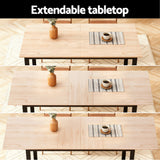 Artiss 2M Extendable Dining Table Kitchen Cafe Lounge Restaurant Tables Natural - Top-Down View