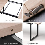 Artiss 2M Extendable Dining Table Kitchen Cafe Lounge Restaurant Tables Natural - Rear View