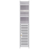 Slim Space-Saving 3-Tier Bathroom Cabinet with Toilet Paper Holder and Organizer