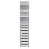 Slim Space-Saving 3-Tier Bathroom Cabinet with Toilet Paper Holder and Organizer - Side View