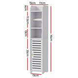 Artiss 2X Bathroom Cabinet Toilet Roll Holder 76cm - Side View
