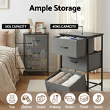 Artiss Chest of 3 Drawers Storage Dresser Tallboy Grey - 45-Degree Angle