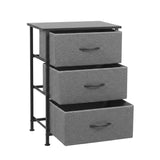 Artiss Chest of 3 Drawers Storage Dresser Tallboy Grey - Low Angle