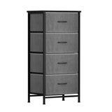 Artiss Chest of 4 Drawers Storage Dresser Tallboy Grey - Close-Up Angle