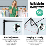 Artiss Clothes Rack Airer Coat Stand 6FT Rail Wheels - Top-Down View