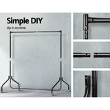 Artiss 2X Clothes Rack Airer Coat Stand 6FT Rail Wheels - Rear View