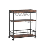 Artiss Kitchen Island Rolling Serving Cart - Side View