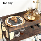 Artiss Kitchen Island Rolling Serving Cart - Rear View