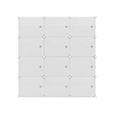 Artiss Shoe Rack DIY 12 Storage Cube Stackable White - Side View