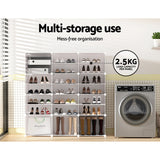 Artiss Shoe Rack DIY 12 Storage Cube Stackable White - 45-Degree Angle