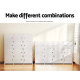 Artiss Shoe Rack DIY 12 Storage Cube Stackable White - Close-Up Angle