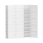Artiss Shoe Rack Storage Cabinet DIY 15 Storage Cube Stackable White, Stackable