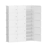 Artiss Shoe Rack Storage Cabinet DIY 15 Storage Cube Stackable White - Side View