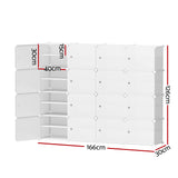 Artiss Shoe Rack DIY 16 Storage Cube Stackable White - Top-Down View