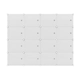 Artiss Shoe Rack DIY 16 Storage Cube Stackable White - 45-Degree Angle