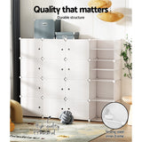 Artiss Shoe Rack DIY 16 Storage Cube Stackable White - Rear View