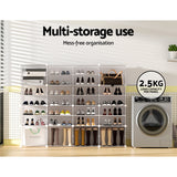 Artiss Shoe Rack DIY 16 Storage Cube Stackable White - Close-Up Angle