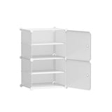 Artiss Shoe Rack DIY Set of 2 Storage Cube Stackable White - Side View