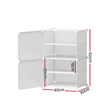 Artiss Shoe Rack DIY Set of 2 Storage Cube Stackable White - Top-Down View