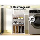 Artiss Shoe Rack DIY Set of 2 Storage Cube Stackable White - Rear View