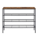 Artiss Shoe Rack 4 tier Storage Organiser Walnut - Top-Down View