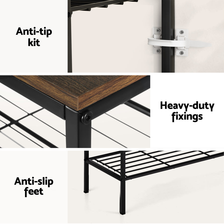 Artiss Shoe Rack 4 tier Storage Organiser Walnut