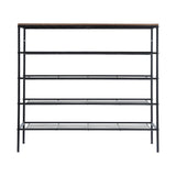 Artiss Shoe Rack 5-tier 25 Pairs Walnut Bob - Side View