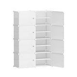 Artiss Shoe Box DIY Set of 8 Storage Cube Stackable White - Side View