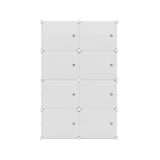 Artiss Shoe Box DIY Set of 8 Storage Cube Stackable White - 45-Degree Angle