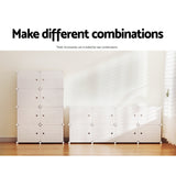 Artiss Shoe Box DIY Set of 8 Storage Cube Stackable White - Low Angle