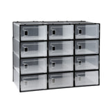Artiss Shoe Storage Box DIY Set of 12 Stackable Black - Extra Image