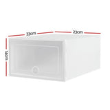 Artiss Shoe Box Rack DIY Set of 12 Stackable White Abel - Top-Down View